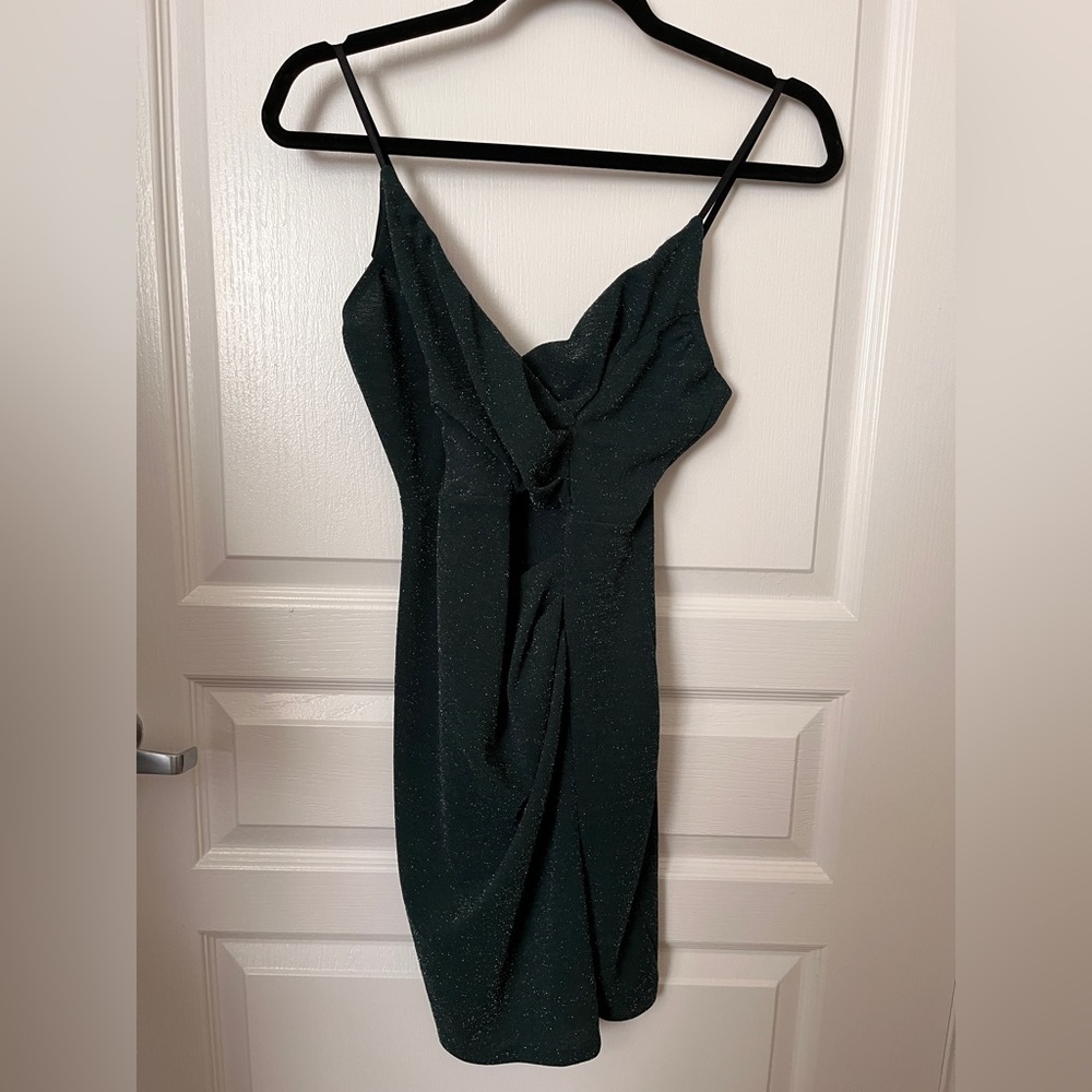 Sparkly Emerald Green Sexy Shimmer Mini Party Dress